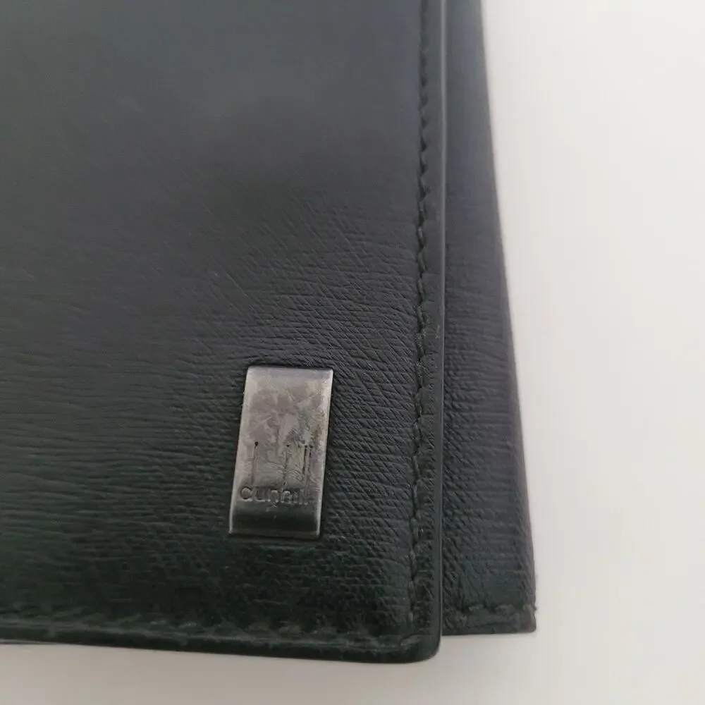 Dunhill Key Card Case Hooks Holder Wallet Logo Black Trifold Designer Coin Retro